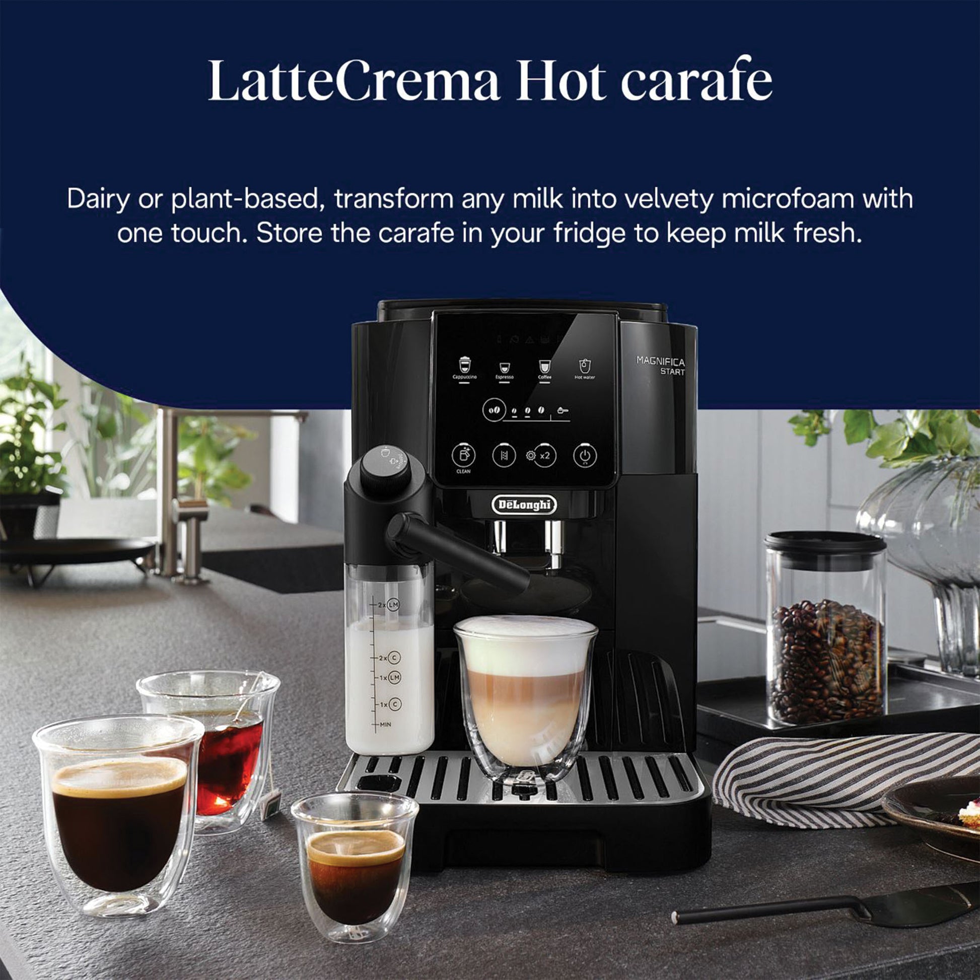 De'Longhi ECAM220.60.B Magnifica Start Milk Bean to Cup Automatic Coffee Machine - EDS Tranquillity Collection